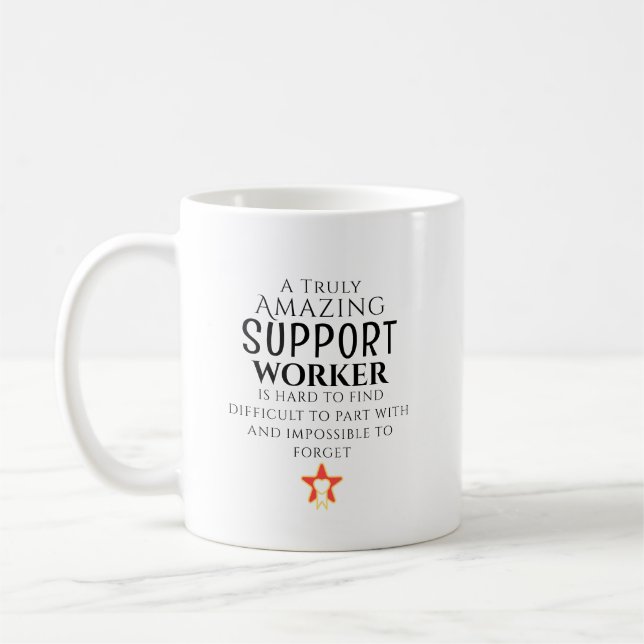 Amazing Support Worker Hard To Find Personalized  Kaffemugg (Vänster)