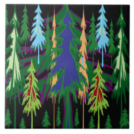 Amazon Dense Forest Träd Abstrakt Art på gåvor Kakelplatta