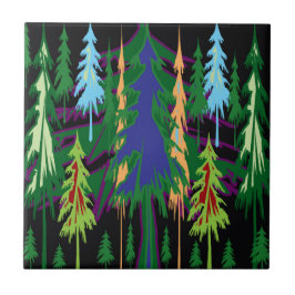 Amazon Dense Forest Träd Abstrakt Art på gåvor Kakelplatta