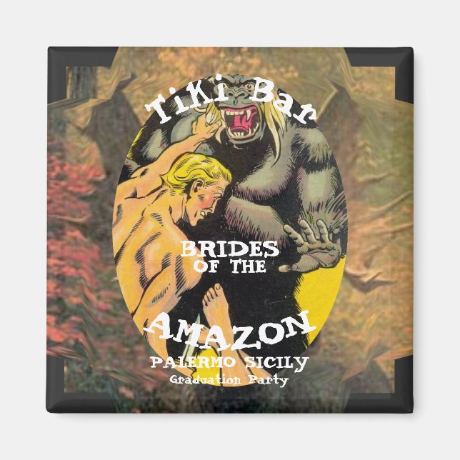 Amazon Gradtajmats grillfest Tiki Bar Magnet (Framsidan)