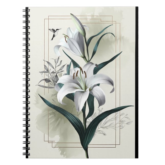 Amazon Lily Art - Guld & Scandi Stil Anteckningsbok (Framsidan)