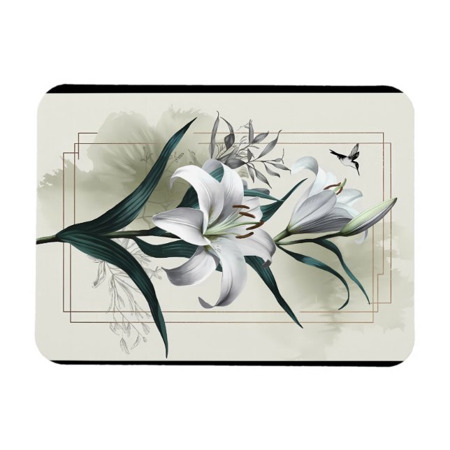 Amazon Lily Art - Guld & Scandi Stil Magnet (Horisontell)