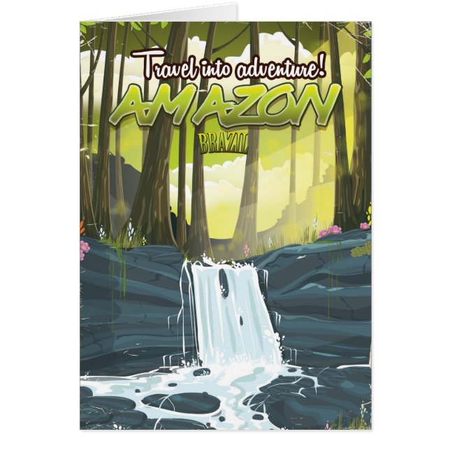 Amazon regnskog serie resande affisch hälsningskort (Framsidan)