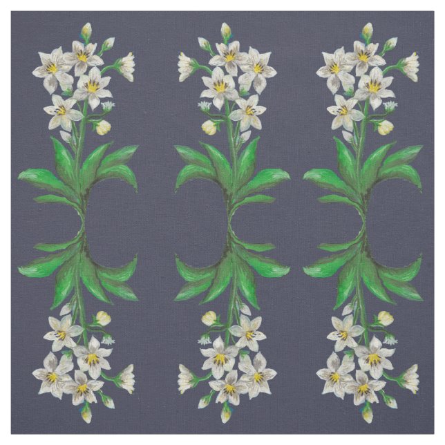 amazon, vita blommor tyg (Provkarta)