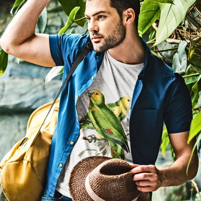 Amazona Parrots - vintage fåglar T Shirt (Skapare uppladdad)