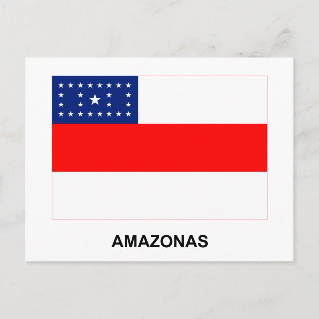 Amazonas, Brasilianska Flagga Vykort (Framsida)