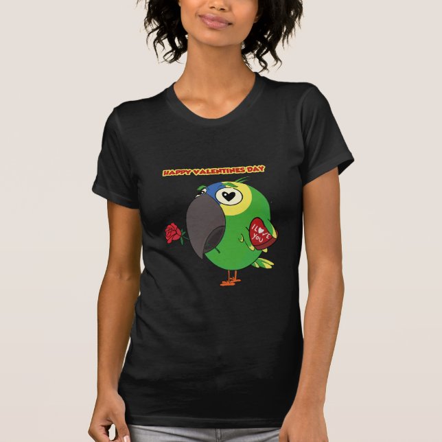 Amazonas parrot kärlek, papegojor t shirt (Framsida)