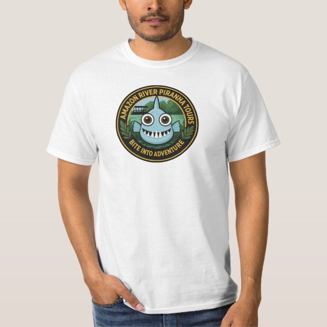 Amazonfloden Piranha Tours T Shirt (Framsida)