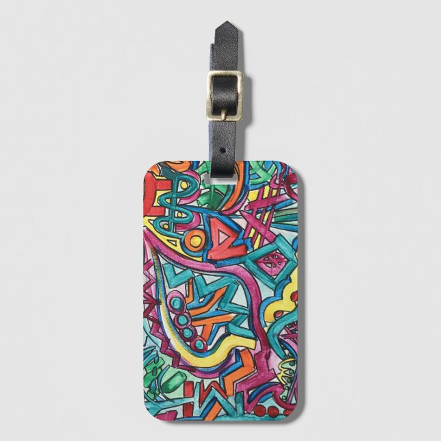 Amazonia-Hand Painting Abstrakt Art Bagagebricka (Framsida vertikal)