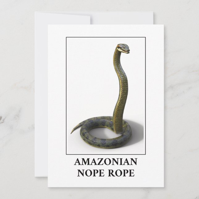 Amazonia Nope Rope - Anaconda Snake Danger Inbjudningar (Framsida)