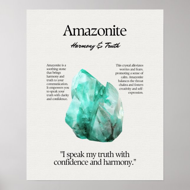 Amazonite Gem Crystal, meningskort Poster (Framsidan)