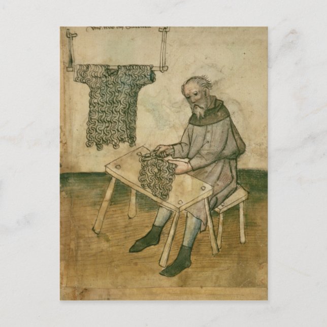 Amb 3172 Armorer Skapar en Hauberk Vykort (Framsida)