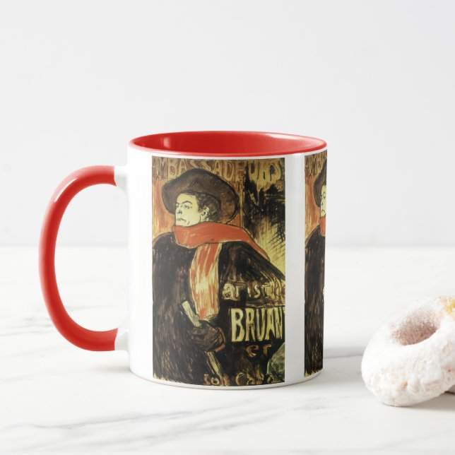 Ambassader, Aristide Bruant av Toulouse Lautrec Mugg (Med munk)
