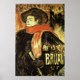 Ambassader, Aristide Bruant av Toulouse Lautrec Poster