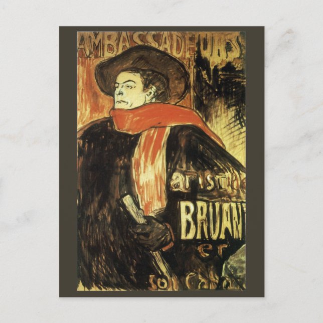 Ambassader, Aristide Bruant av Toulouse Lautrec Vykort (Framsida)