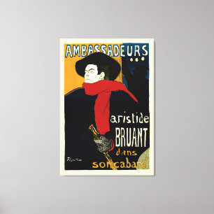 Ambassader, artistide Bruant av Toulouse Lautrec Canvastryck