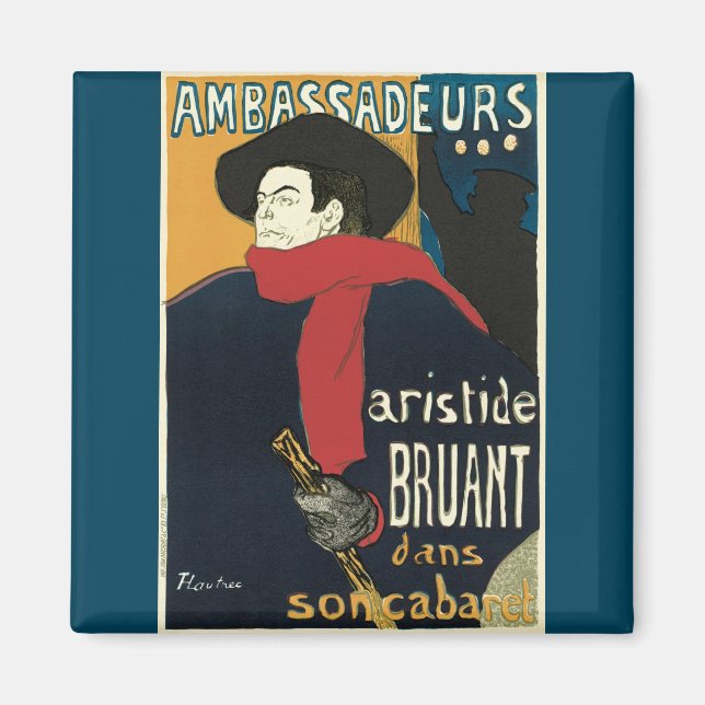 Ambassader, artistide Bruant av Toulouse Lautrec Magnet (Framsidan)