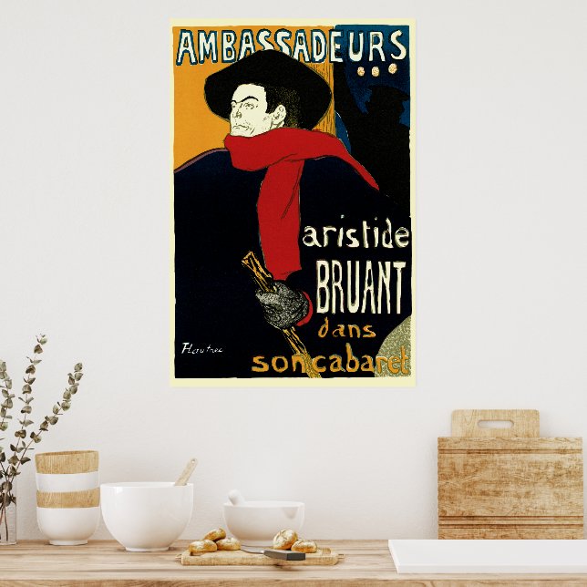 Ambassader, artistide Bruant av Toulouse Lautrec Poster (Kök)