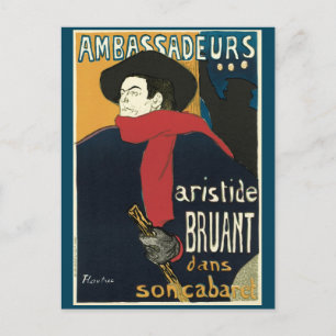 Ambassader, artistide Bruant av Toulouse Lautrec Vykort