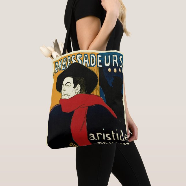 Ambassadeurs, Aristide Bruant av Toulouse Lautrec Tygkasse (Närbild)