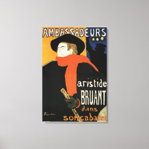 Ambassadeurs Aristide Bruant vid Lautrec Canvastryck