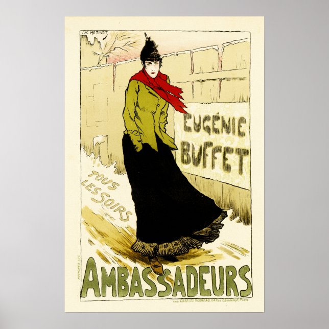 AMBASSADEURS Eugenie Buffet Fransk Opera Singer Poster (Framsidan)