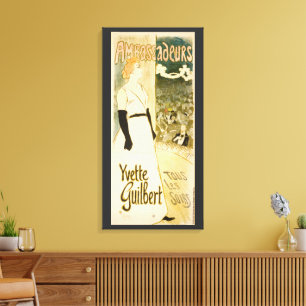 Ambassadeurs Yvette Guilbert av Theophile Steinlen Canvastryck
