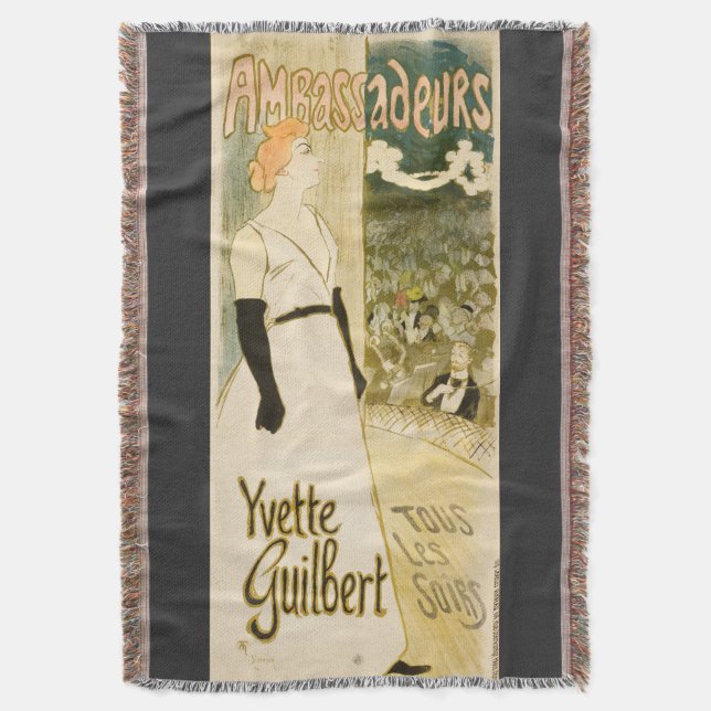 Ambassadeurs Yvette Guilbert av Theophile Steinlen Filt (Framsidan Vertikal)
