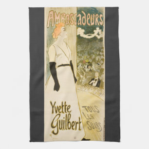 Ambassadeurs Yvette Guilbert av Theophile Steinlen Kökshandduk