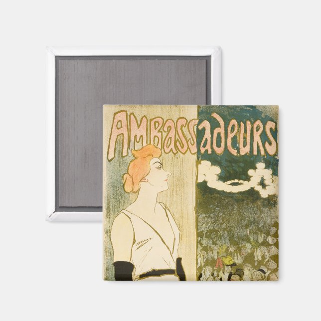 Ambassadeurs Yvette Guilbert av Theophile Steinlen Magnet (Front/Back)