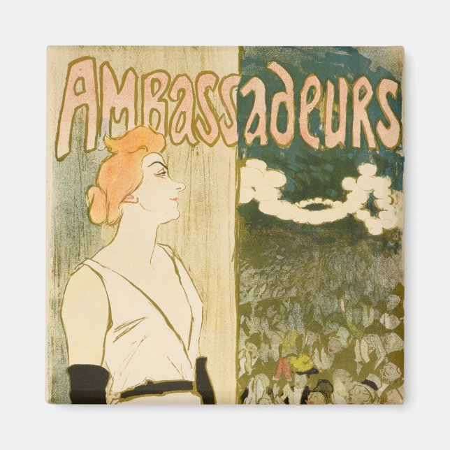 Ambassadeurs Yvette Guilbert av Theophile Steinlen Magnet (Framsidan)