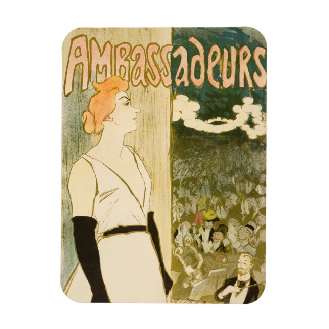 Ambassadeurs Yvette Guilbert av Theophile Steinlen Magnet (Vertikal)