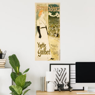Ambassadeurs Yvette Guilbert av Theophile Steinlen Poster