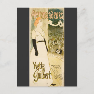 Ambassadeurs Yvette Guilbert av Theophile Steinlen Vykort