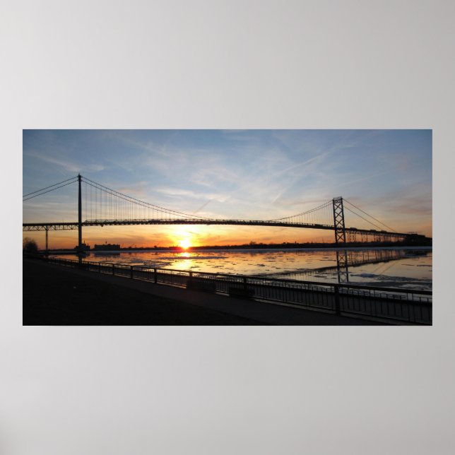 Ambassador Bridge Sunset Poster (Framsidan)