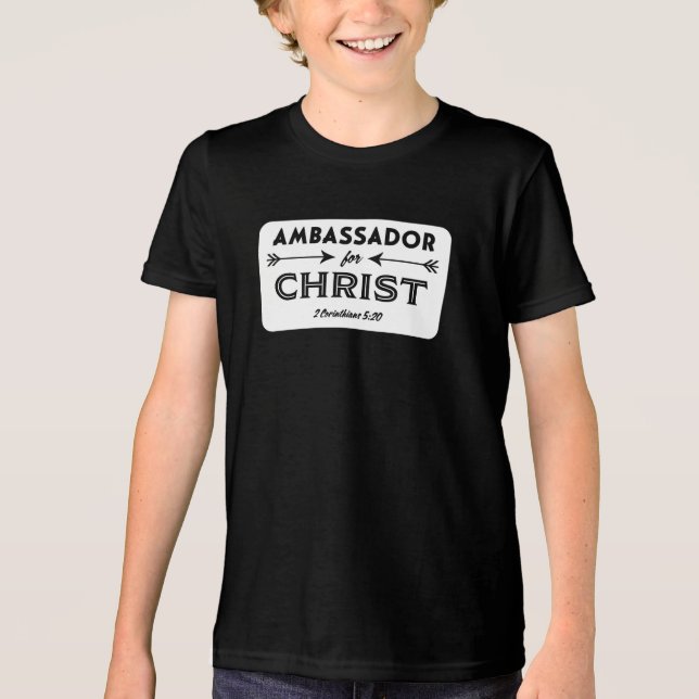 Ambassadör for Jesus Scripture Slogan T Shirt (Framsida)