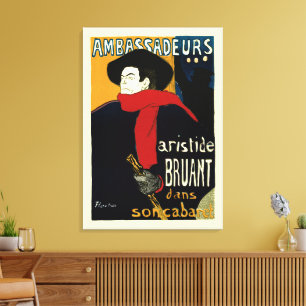 Ambassadörer, Artistide Bruant av Toulouse Lautrec Canvastryck