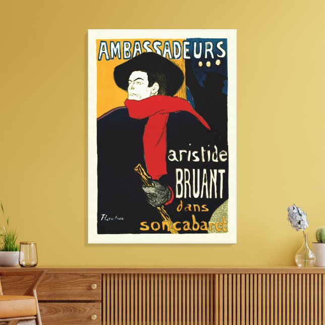 Ambassadörer, Artistide Bruant av Toulouse Lautrec Canvastryck (Insitu (Vardagsrum))