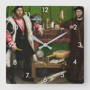 Ambassadörer Holbein the Younger Fyrkantig Klocka