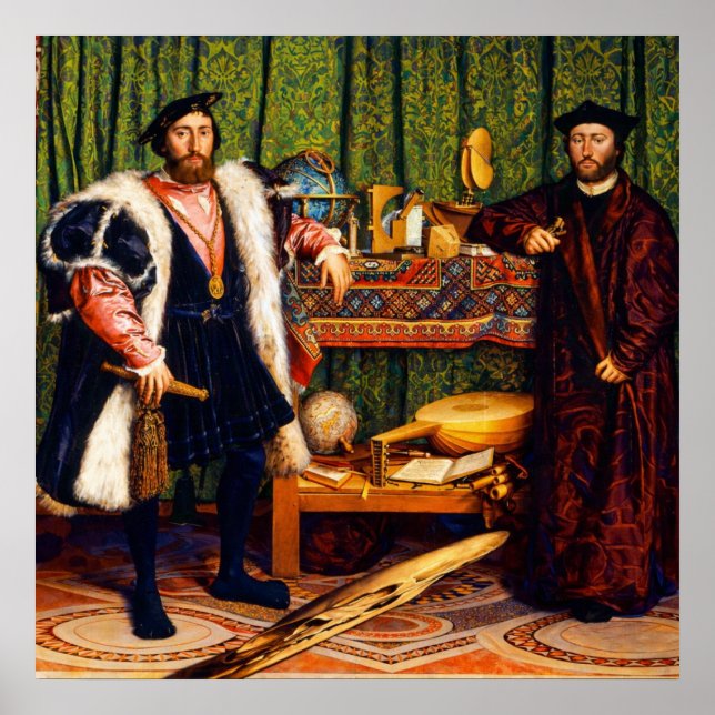 Ambassadörerna av Hans Holbein den yngre Poster (Framsidan)