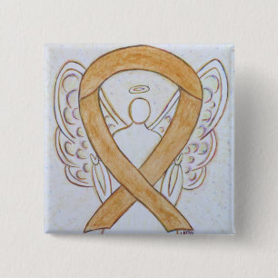 Amber Angel Awareness Ribbon Anpassningsbar Art St Knapp