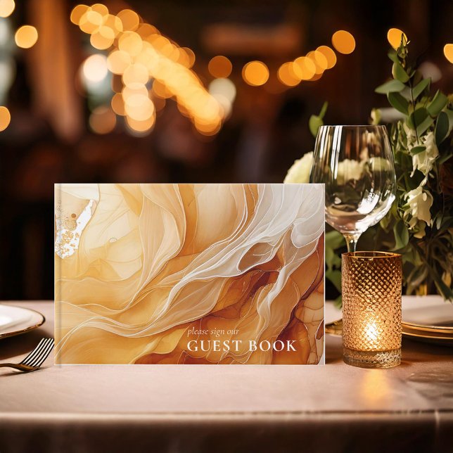 Amber Brandy Abstrakt Bläck Bröllop ID1089 Gästböcker (Skapare uppladdad)