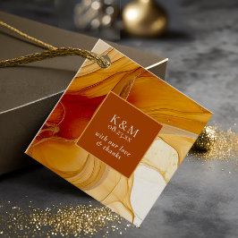 Amber Brandy Abstrakt Bläck Bröllop ID1089 Gåvor Etiketter