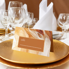 Amber Brandy Abstrakt Bläck Bröllop ID1089 Placeringskort