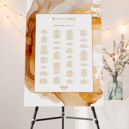 Amber Brandy Abstrakt Bläck Seating Chart ID1089