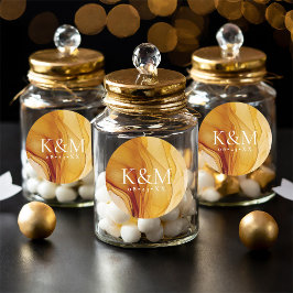 Amber Brandy Abstrakt Bröllop ID1089 Runt Klistermärke