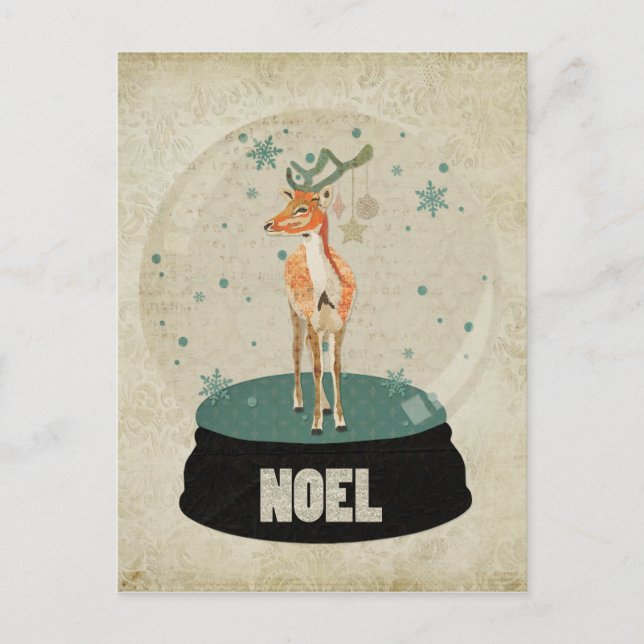 Amber Buck Noel Snowglobe-vykort Helg Vykort (Framsida)