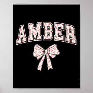 Amber Coquette Bow Shirt Women Ribbon Mors dag Poster