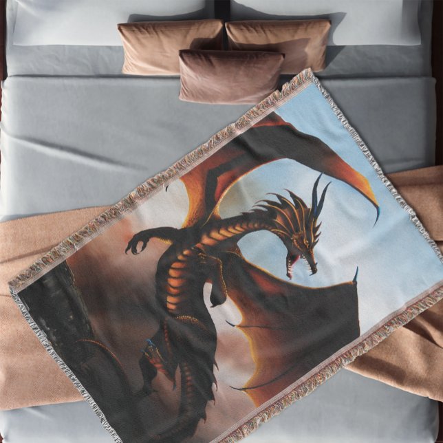Amber Dragon Fantasy Filt (Skapare uppladdad)