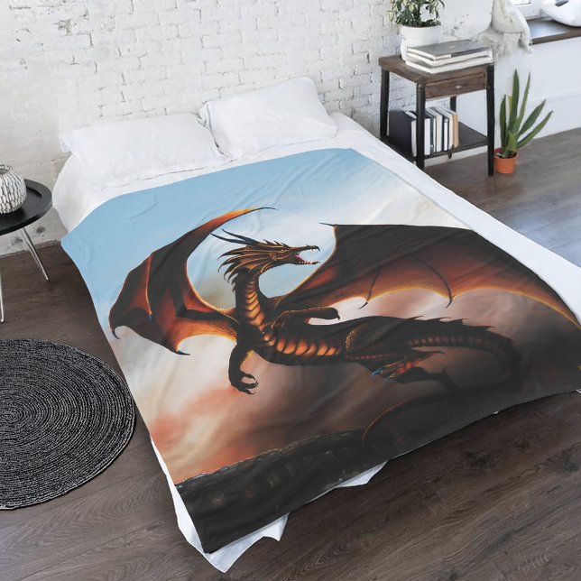 Amber Dragon Fantasy Fleecefilt (Skapare uppladdad)